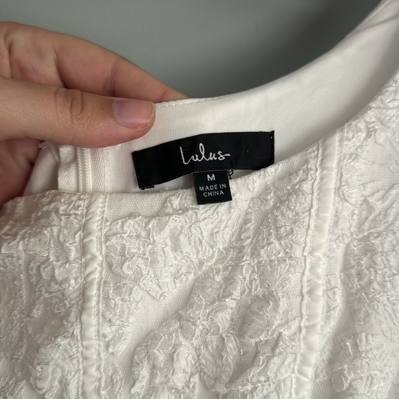 Lulu's White Ruffle Hem Dress - Picture 6 of 11